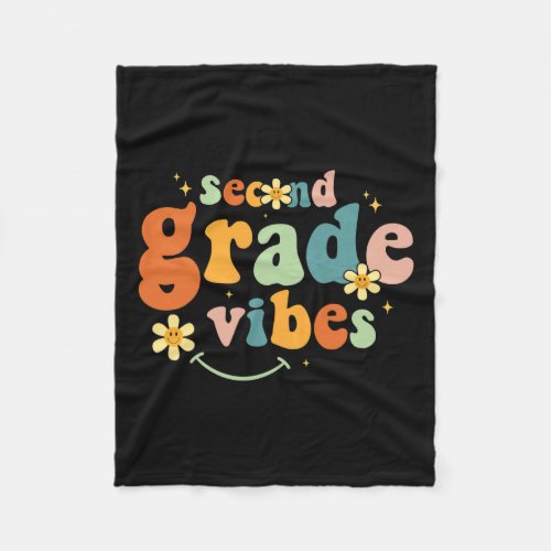 Grade Vibes 2nd Grade Team Retro 1st Day Of School Fleece Blanket