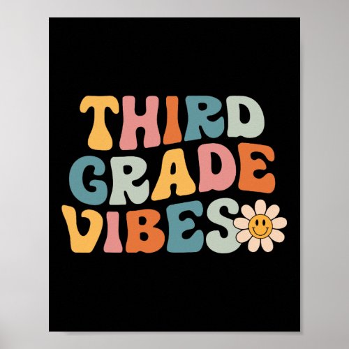 Grade Vibes _ 3rd Grade Team Retro 1st Day Of Scho Poster