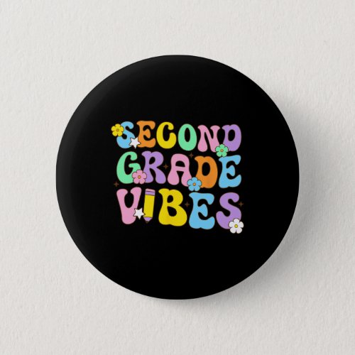 Grade Vibes Back To School Retro 2nd Grade Teacher Button