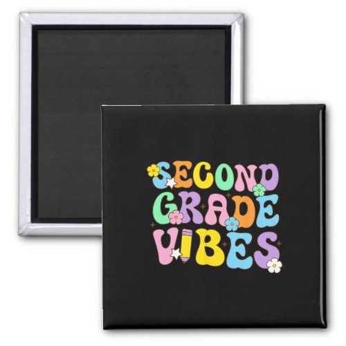 Grade Vibes Back To School Retro 2nd Grade Teacher Magnet