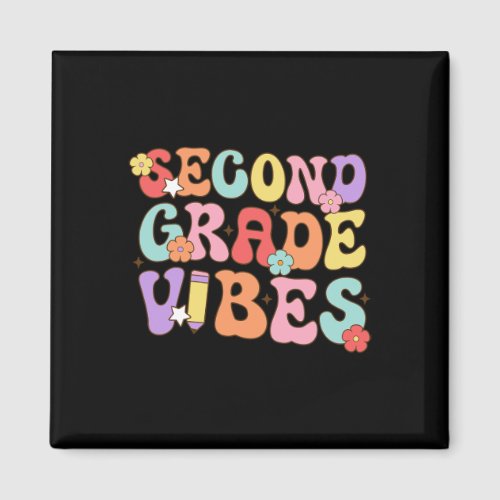 Grade Vibes Back To School Retro 2nd Grade Teacher Magnet