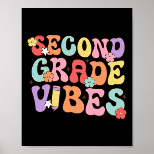 Grade Vibes Back To School Retro 2nd Grade Teacher Poster