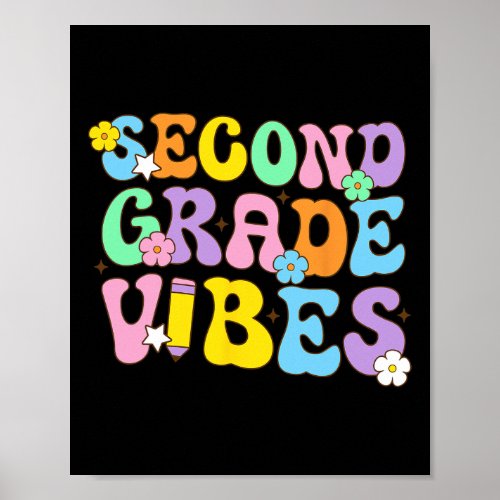 Grade Vibes Back To School Retro 2nd Grade Teacher Poster