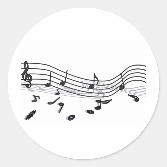 grades, music classic round sticker (Front)