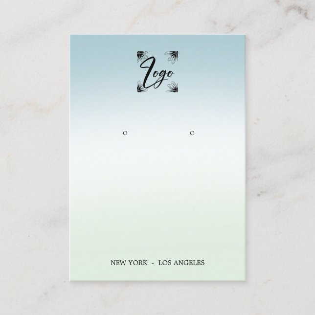 Gradient Add Logo Earring Display  Business Card (Front)