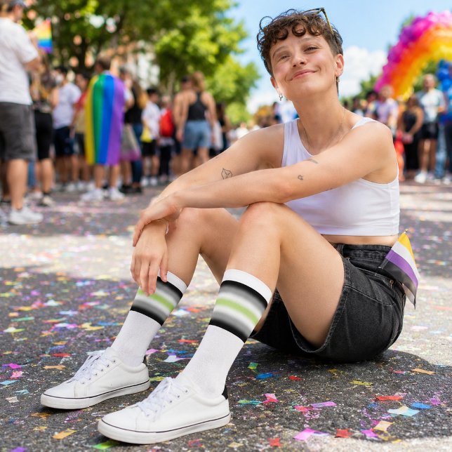 Gradient Agender Pride Flag Socks (Creator Uploaded)