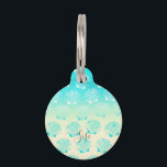 Gradient aqua blue and yellow seashell pattern pet ID tag<br><div class="desc">Cute summer seashell pattern.</div>