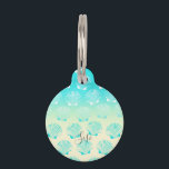 Gradient aqua blue and yellow seashell pattern pet ID tag<br><div class="desc">Cute summer seashell pattern.</div>