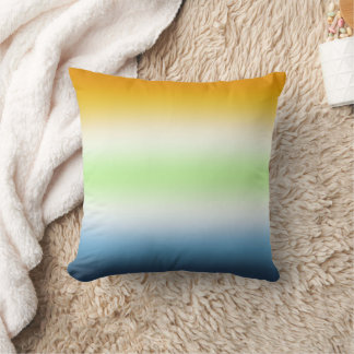 Gradient AroAce Agender Pride Throw Pillow