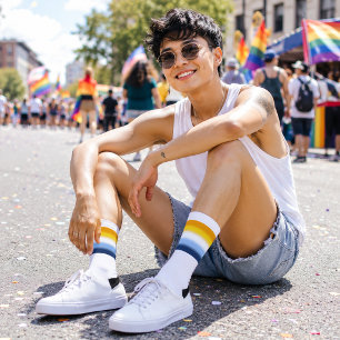 Gradient AroAce Pride Flag Socks