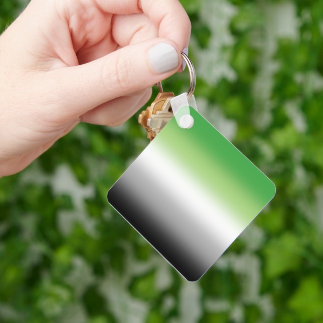 Gradient Aromantic Flag – Colorful Aromantic Pride Keychain (Hand)