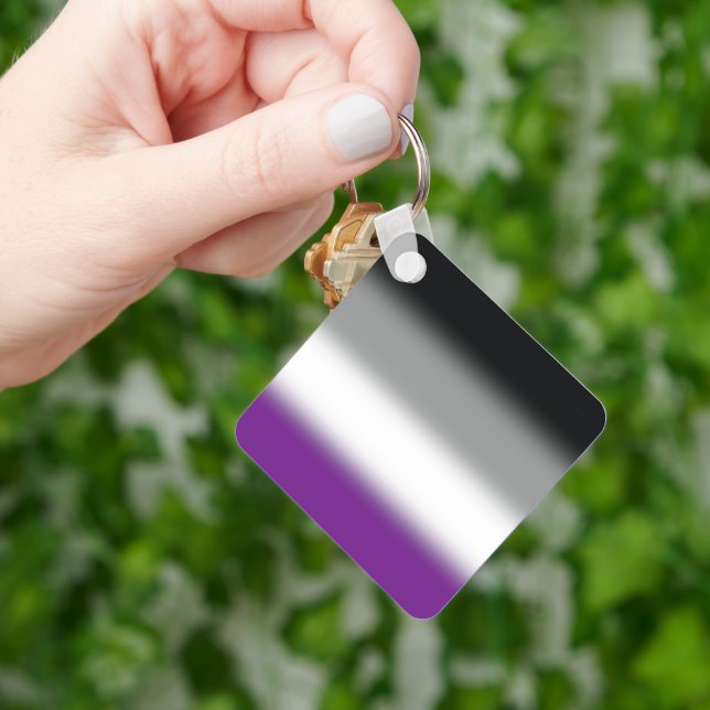 Gradient Asexual Pride Flag - Colorful ACE Flag Keychain (Hand)
