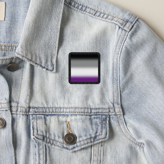 Gradient Asexual Pride Flag - Colorful ACE Flag Patch (On Jacket)