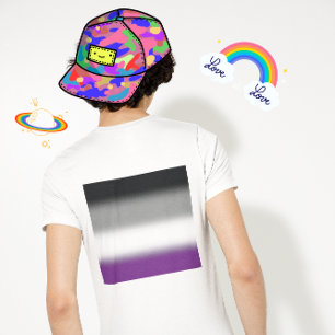 Gradient Asexual Pride Flag - Colorful ACE Flag T-Shirt