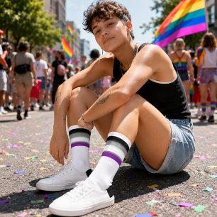Gradient Asexual Pride Flag Socks