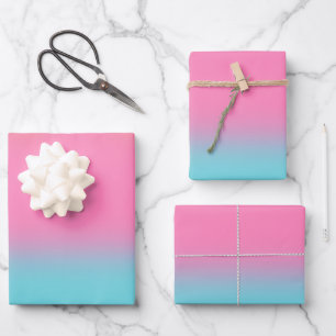 Gradient Aura Pink And Blue Wrapping Paper Sheets