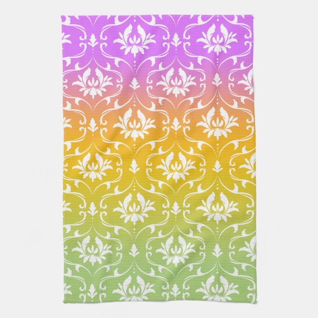 Gradient Background And Lace Kitchen Towel (Vertical)