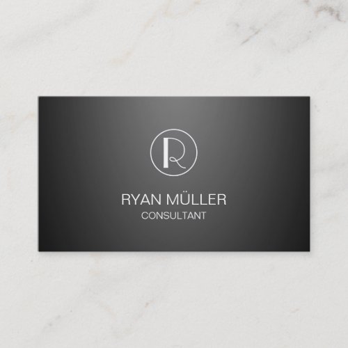 Gradient Background Professional Chic and Monogram Business Card