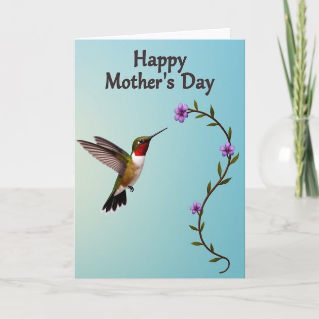 Gradient Bird Floral Card (Front)