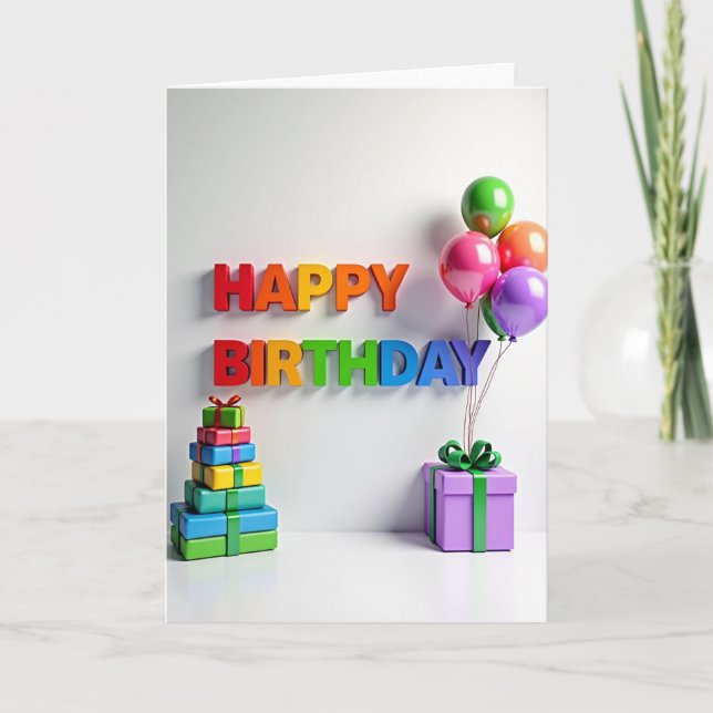 Gradient Birthday Celebration Card (Front)