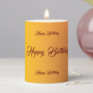 Gradient Birthday Celebration Pillar Candle