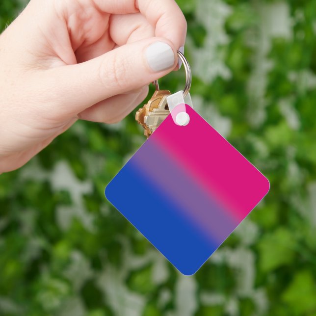 Gradient Bisexual Pride Flag – Colorful Bi Flag Keychain (Hand)