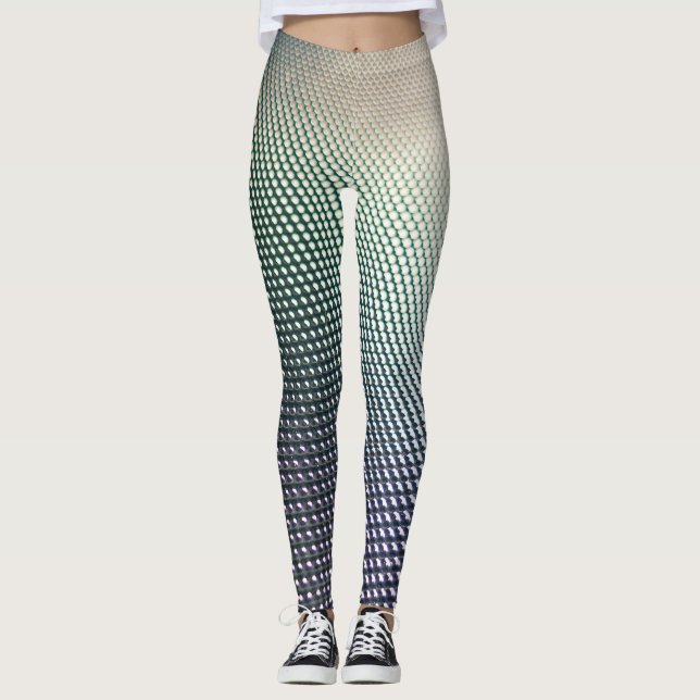 Gradient Black an Blue Geometric design Leggings (Front)