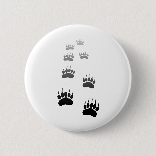 Gradient Black Bear Paw Print Button (Front)