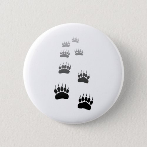 Gradient Black Bear Paw Print Button
