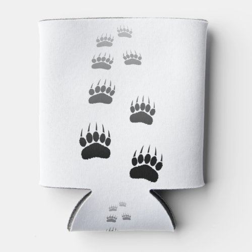 Gradient Black Bear Paw Print Can Cooler