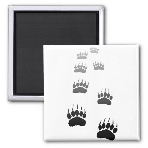 Gradient Black Bear Paw Print Magnet