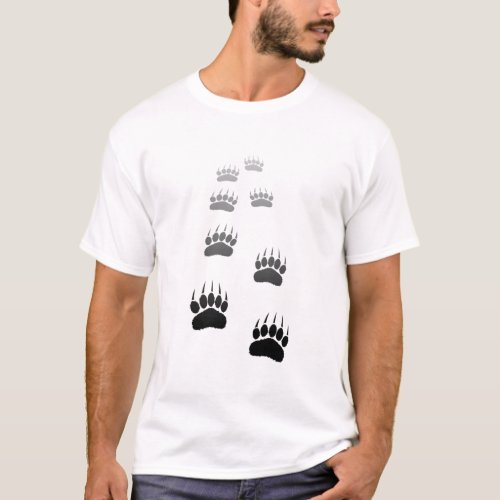 Gradient Black Bear Paw Print T_Shirt