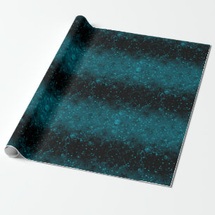 Gradient black navy blue confetti glitter shine se wrapping paper