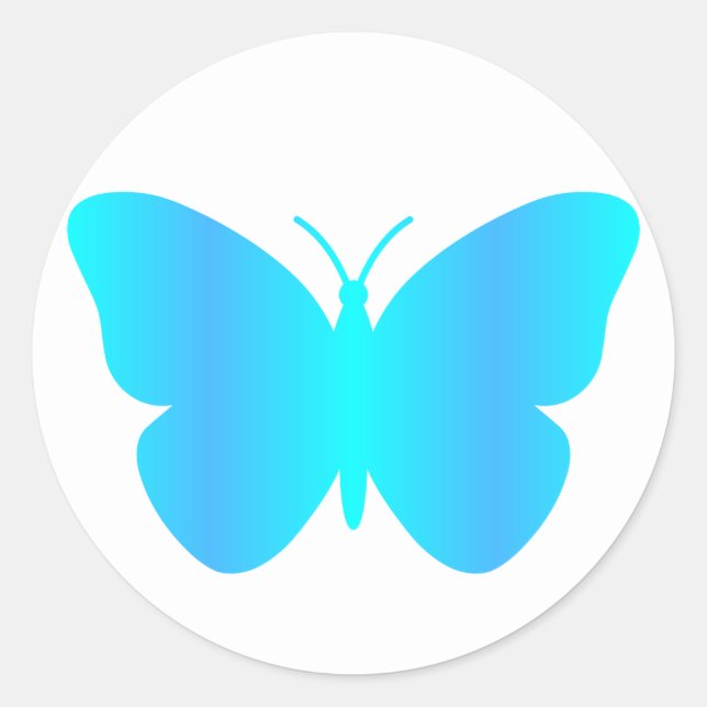 Gradient Blue Butterfly Sticker (Front)
