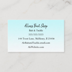 Gradient Blue Faded Ombre Simple Easy Business Card