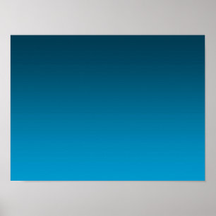 Gradient Blue - light to deep Mood Background Poster