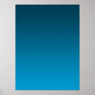 Gradient Blue - light to deep Mood Background Poster