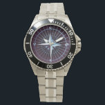 Gradient Blue Nautical Compass Watch<br><div class="desc">Artistic design for those who's engaged in nautical-related business or simply love nautical-related sports/activity.  Available in many different styles & colors.</div>