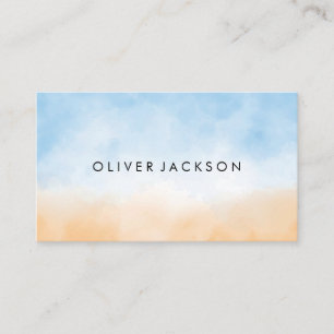 Gradient Blue Orange Background Business Card
