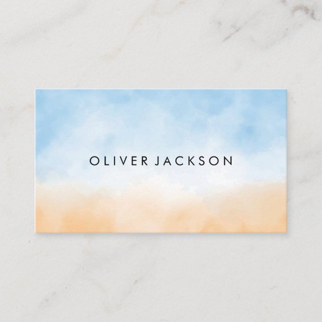 Gradient Blue Orange Background Business Card (Front)