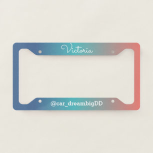 Gradient Blue Orange Teal Business  License Plate Frame