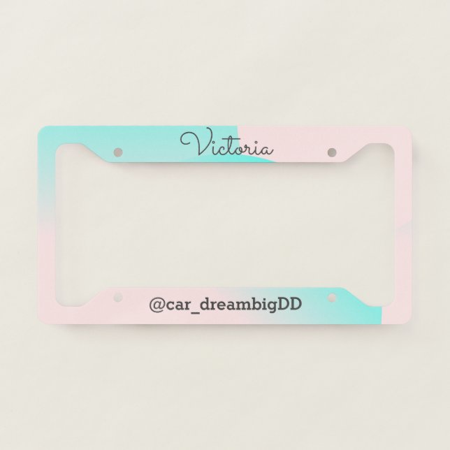 Gradient Blue Pink Teal Business   License Plate Frame (Front)