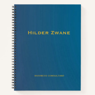 Gradient blue plain business notebook