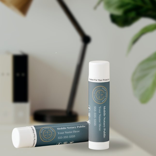 Gradient Blue Professional Custom Logo Notary Gift Lip Balm (Creator Uploaded)