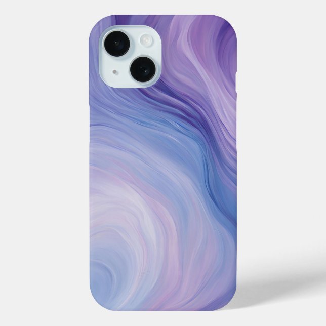 Gradient Blue, Purple Abstract Wavy Pattern  Case-Mate iPhone Case (Back)