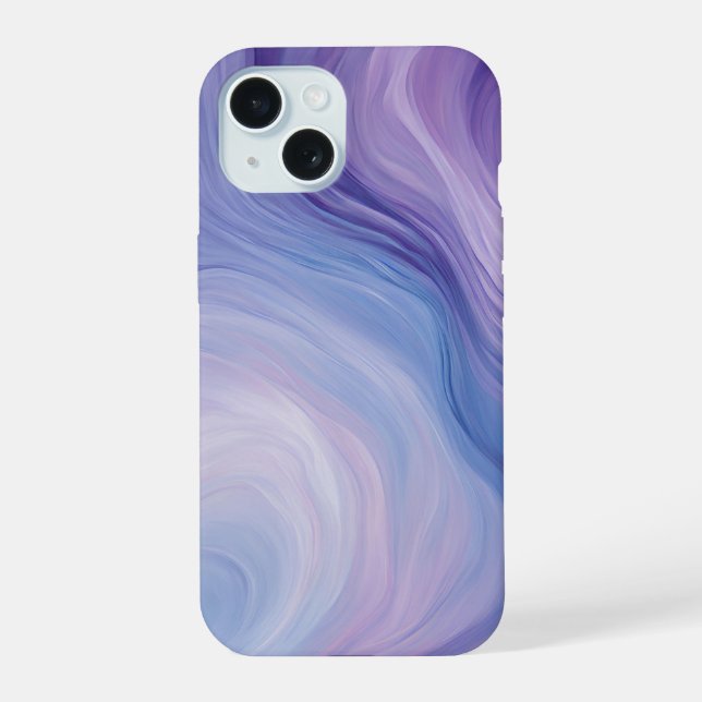 Gradient Blue, Purple Abstract Wavy Pattern  Iphone Case (Back)