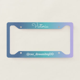 Gradient Blue Purple Teal Business  License Plate Frame