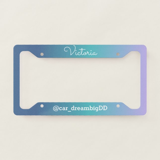Gradient Blue Purple Teal Business  License Plate Frame (Front)
