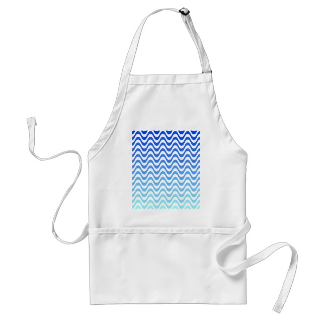 Gradient Blue Waves Adult Apron (Front)