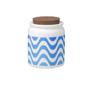 Gradient Blue Waves Candy Jar